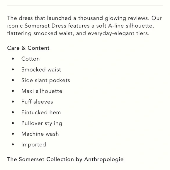 *Anthropologie The Somerset Maxi Dress- Puff Sleeve Edition - Picture 5 of 5